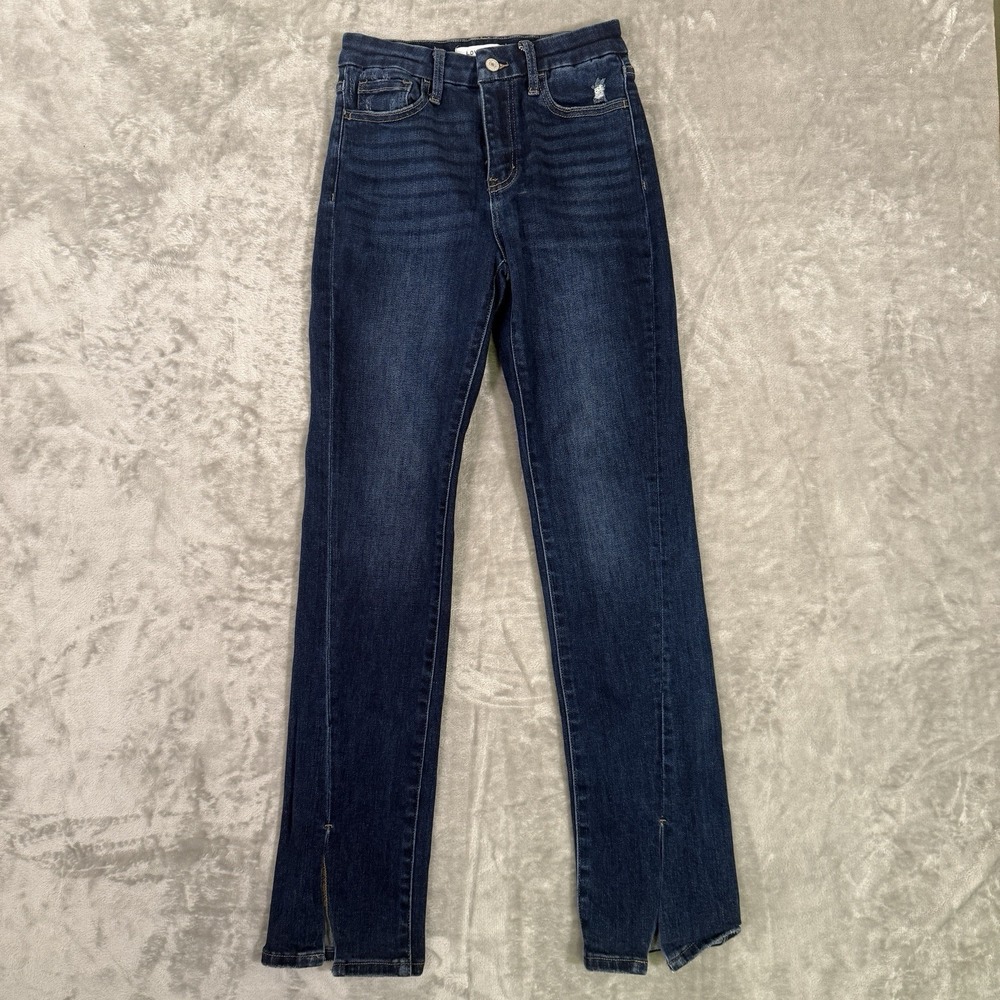 VERVET Jeans Women's Size 26/3 Straight Ankle Split Hem Mid Rise Stretch Denim